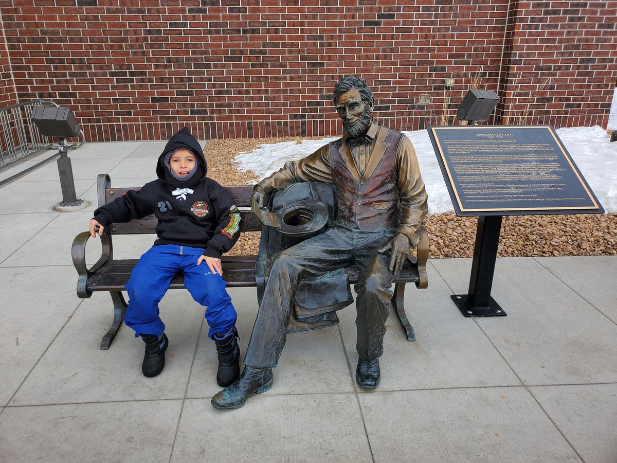 Adryan_w8s's tweet photo. Buddled up hanging with Honest Abe 🎩 at the Scheels Outdoors Sporting Goods store in Fargo, ND, before heading to the airport to head home in February. 🛫
*
*
#honestabe #abrahamlincoln #squirtinternational #squirthockey #hockey #goalie #hockeygoalie #fargo #fargonorthdakota https://t.co/h73DwF4Yjo