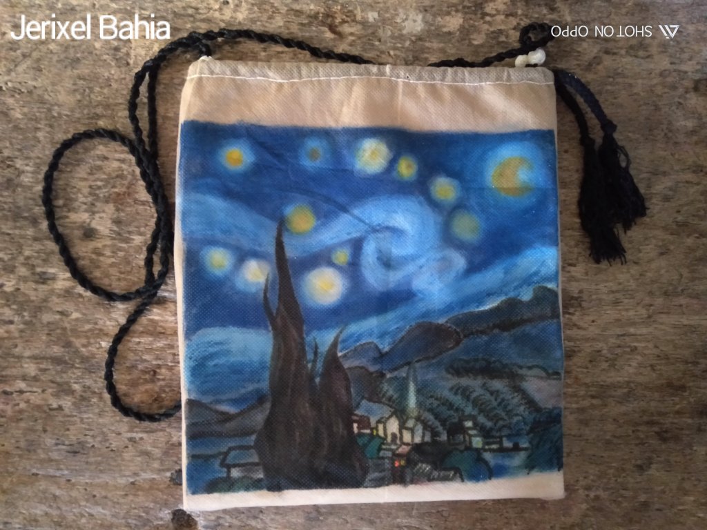 jerixel_bahia's tweet photo. There is no available Tote bag, so I made one 😊. I painted an immitation of Starry Night on it. 😁
#Artappreciation https://t.co/QdEZWs9WZM