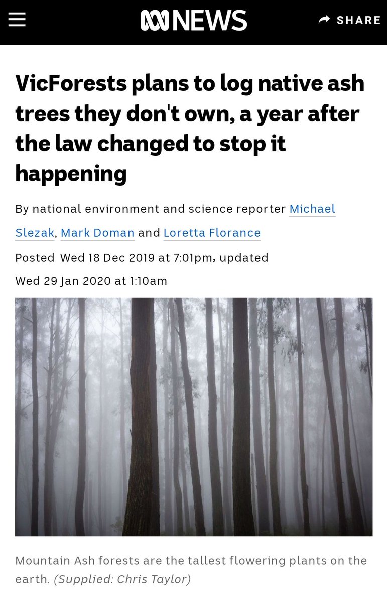 So ... did VicForests fix the problem of illegal harvesting ? Don't be silly. https://www.abc.net.au/news/2019-12-19/vicforests-plan-to-log-native-ash-trees-on-public-land-maps-show/11805812