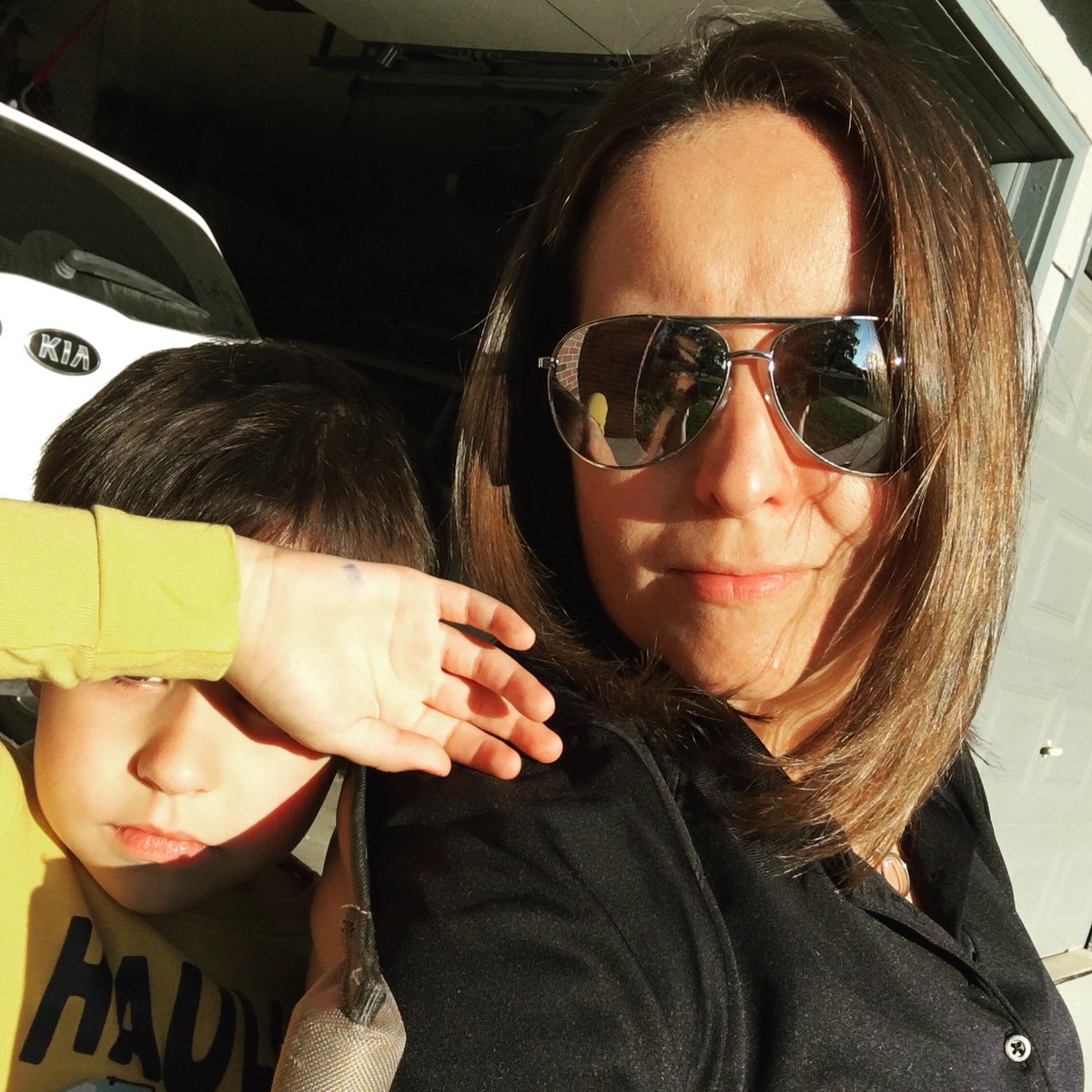 TheTenorchick's tweet photo. Out in the driveway, trying to catch the last of the sun.

#covid19 #quarantine #sunshine #momlife https://t.co/nsFIL0ybGj