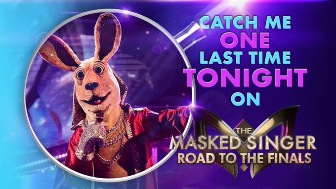 1 pic. Kangaroo hops to your TVs one last time TONIGHT on @MaskedSingerFOX “Road to the Finals”. Catch