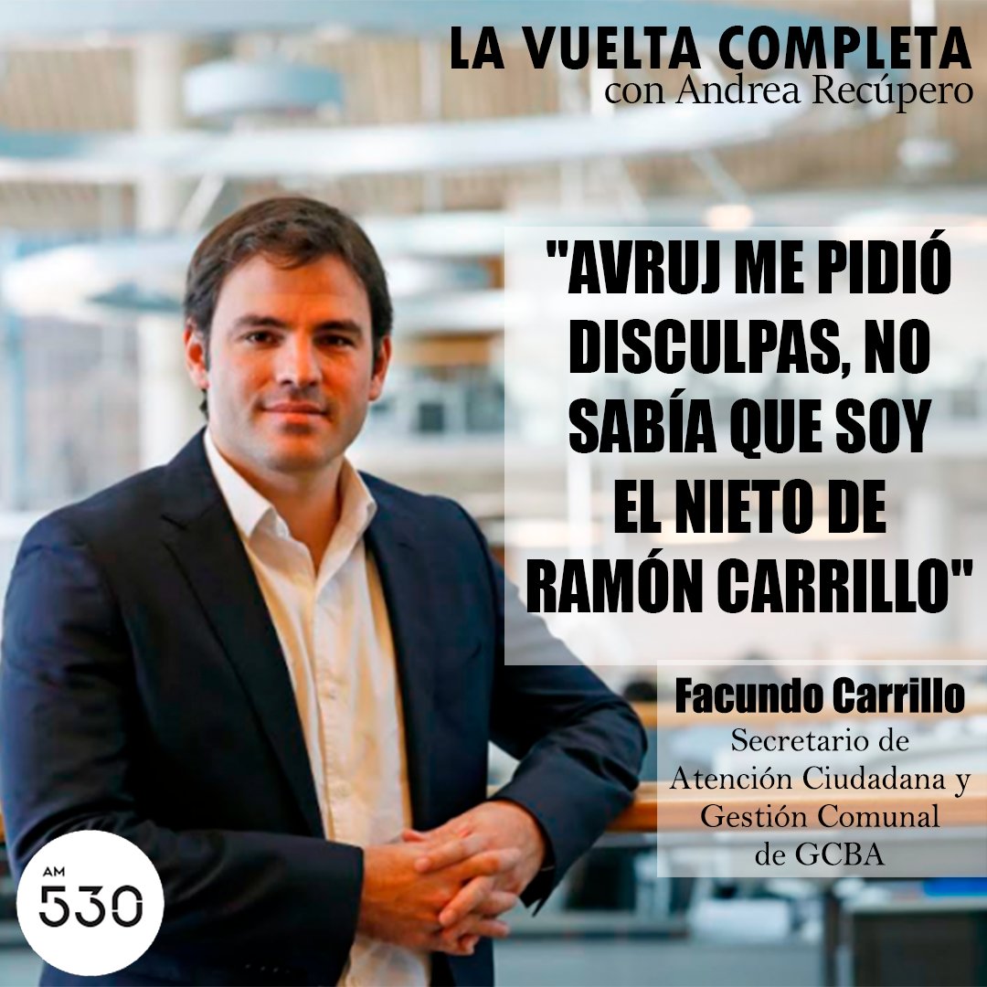 anrecupero's tweet photo. Facundo Carillo (@facucarrillo) en diálogo con #LaVueltaCompleta por @somosradioam530. Escuchá la nota por: https://t.co/p9HuNhCD95
.
#carillo #politica #noticias #avruj #coronavirus https://t.co/L3ljnHuG5P