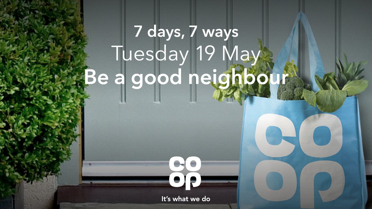 lucyhilucy's tweet image. It's Mental Health Awareness Week, and this year is all about kindness. 
Co-op are sharing ways you can be kind to your mind with 7 days, 7 ways.
Day 2 - be a good neighbour and make someones day with a socially distanced check-in