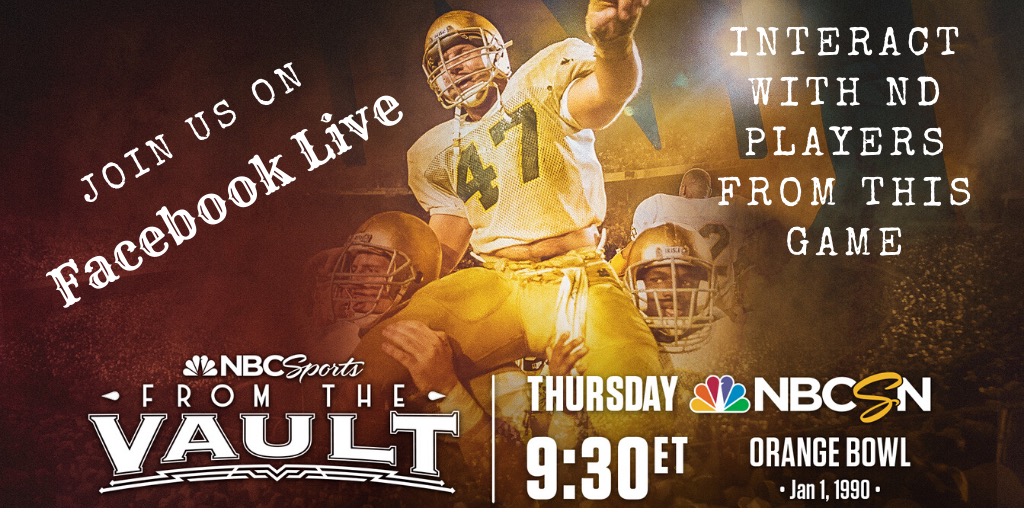 chris_zorich's tweet photo. #NotreDame 🏈☘FANS @NBCSN will air the 1990 @OrangeBowl - #4ND 🆚️ #1Colorado on Thursday at 9:30pm ET. Join me as I host over a dozen players from the game sharing their memories on Facebook Live. Hear from Tony Rice, Rocket &amp; others...

Use this link
https://t.co/Myw4zxQ7qL https://t.co/1aowHg12aU