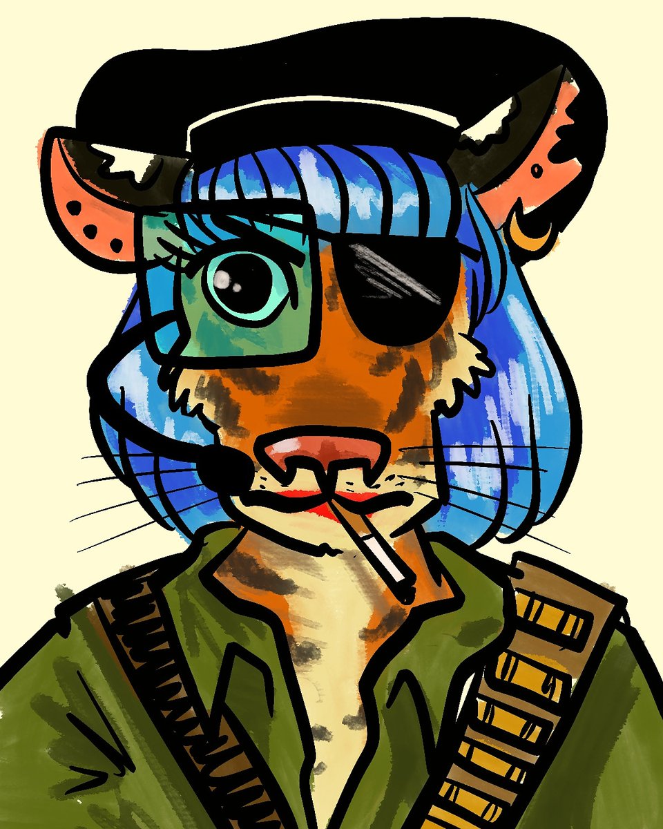 antlerantler's tweet photo. Made up a space tiger separatist for last night's @EffinRager call-in quest and man it really took me back to when I drew a furry star trek ripoff comic as a kid lolol https://t.co/G9dfI8t9Qf