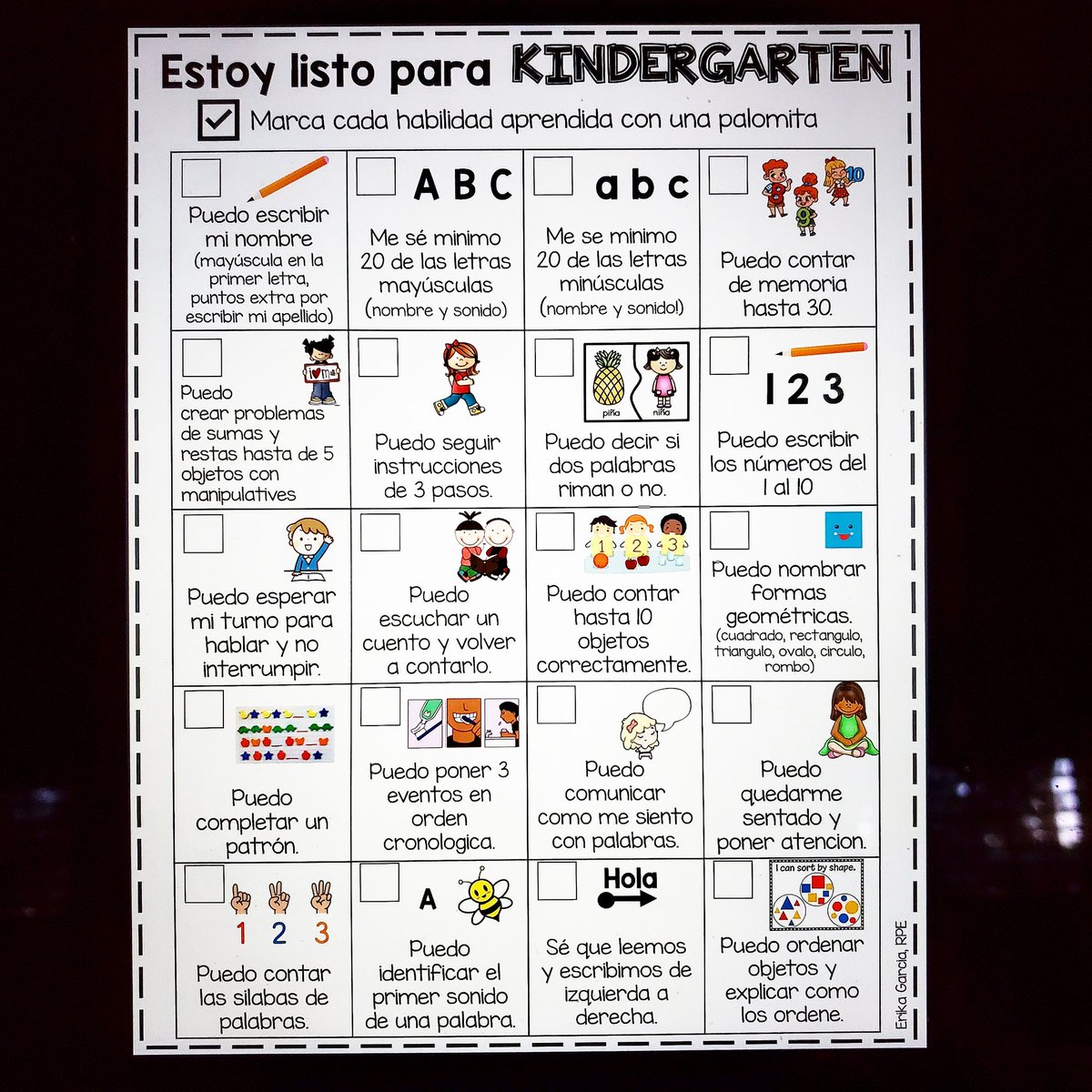 MsErikaG1's tweet photo. Getting our students and their families ready for kindergarten with our kindergarten readiness checklist 😭 (those are happy tears) 😉 
@FBISDEarlyChild @RPE_Rockets @FortBendISD #RPE_PK https://t.co/Cn1dIEXMJr
