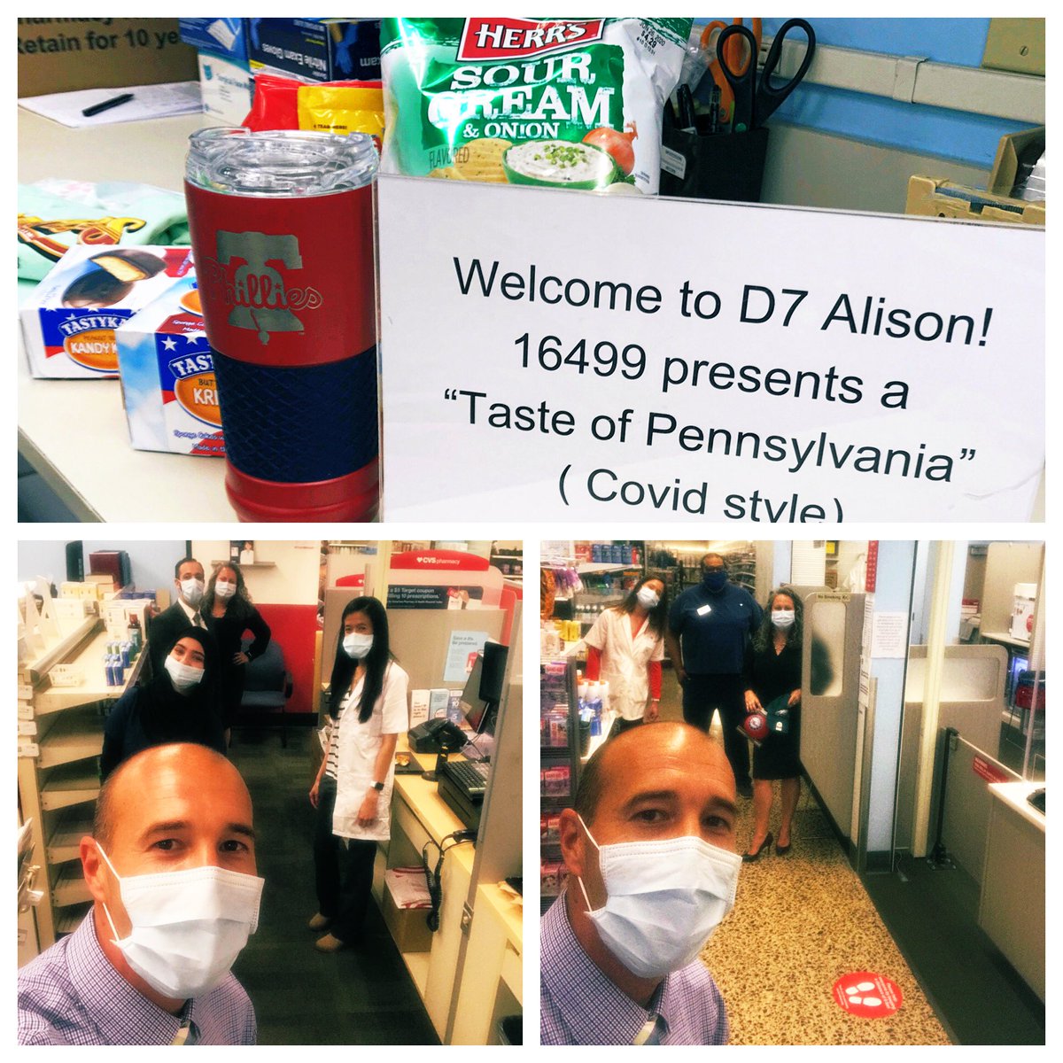 D7 CVS Inside Target Philadelphia welcomed our new RD with some local treats, some social distancing and some great teams!  Thank you for a great day #Region90Rocks <a href="/AlwAlison/">Alison Mills</a> <a href="/DickDakessian/">Dick Dakessian</a>