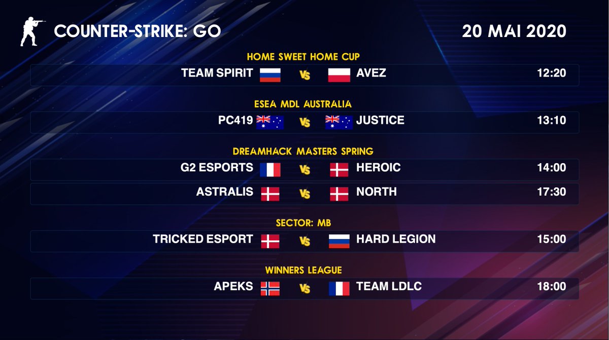 IMP_CSGO's tweet photo. Programme CS:GO du 20 mai 2020👇 https://t.co/iZgxZv24MN