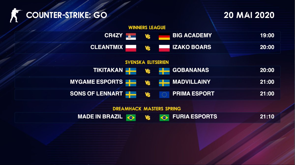 IMP_CSGO's tweet photo. Programme CS:GO du 20 mai 2020👇 https://t.co/iZgxZv24MN