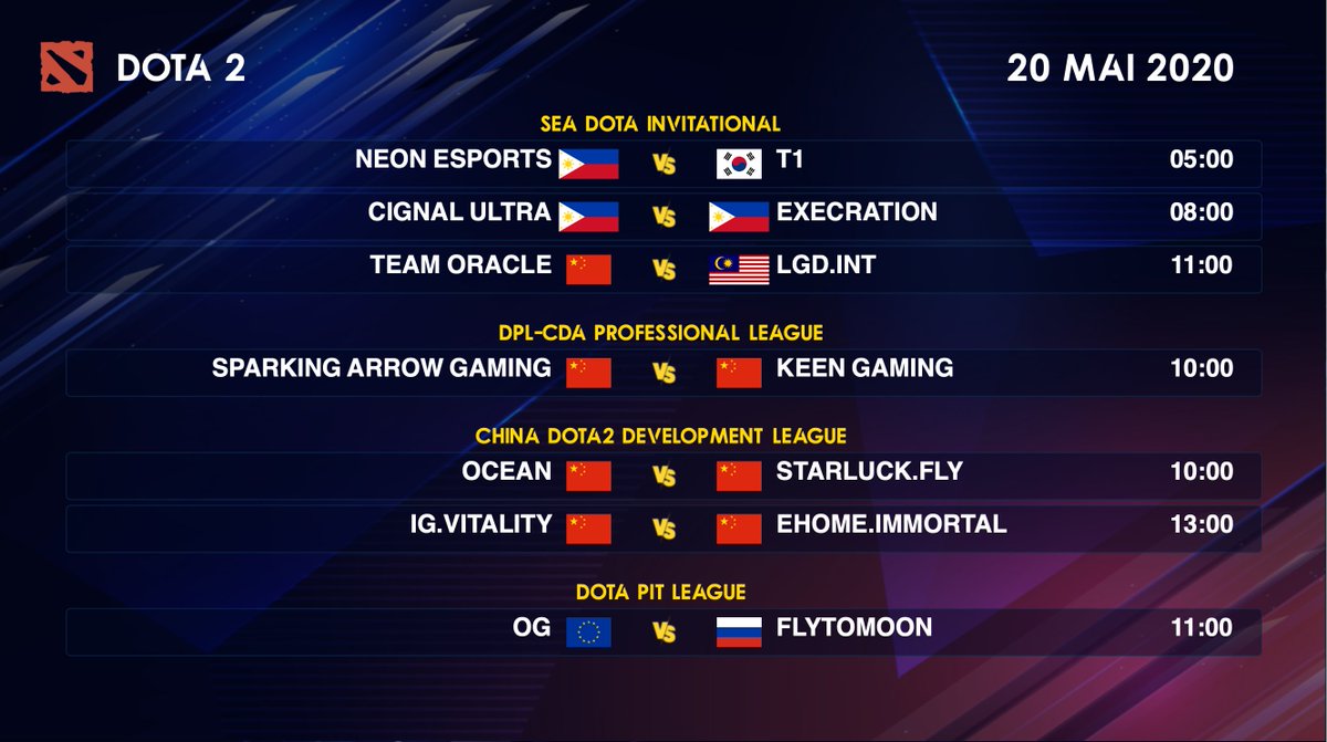 IMP_DOTA2's tweet photo. Programme Dota 2 du 20 mai 2020👇 https://t.co/fekFy6HGM7