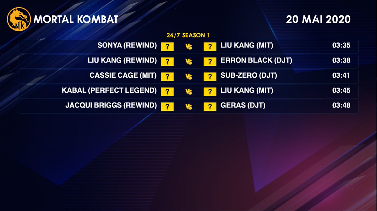 IMP_MK11's tweet photo. Programme Mortal Kombat du 20 mai 2020👇 https://t.co/VfejM2OVTh