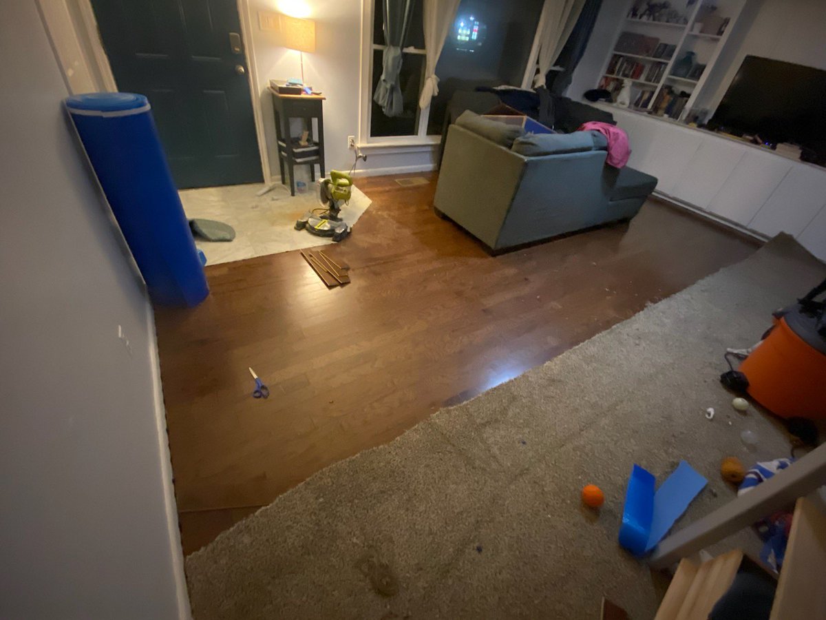 Put in hardwood floors a few weeks ago! #diy #HomeImprovement