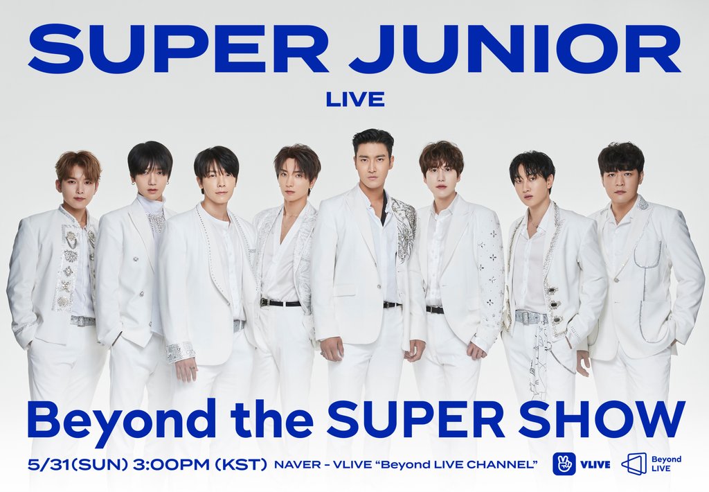📢 #SUPERJUNIOR to start #BeyondLIVE ticket sales today at 3PM KST!

📍To stage new level of 'SUPER SHOW' with 3D graphics + AR effects + interactive communications!

📡Join #Beyond_the_SUPERSHOW being live streamed worldwide on 5/31 3PM KST at #NAVER #VLIVE!

#슈퍼주니어
