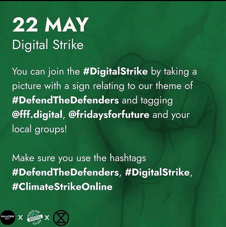 fff_digital's tweet photo. On May 21, we stand in solidarity with @libresraices, @FFFArgentina,  and @pollutersout who will be streaming movies online, which will share stories from Bolivia, Brazil, Chile, and more Latin American countries! Finally, this Friday, join our weekly #DigitalStrike! https://t.co/XjbfWQcUAD