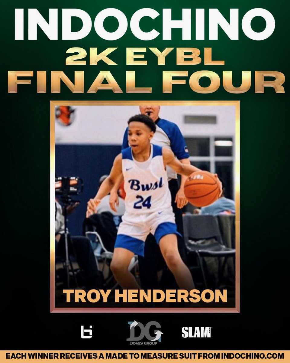 ontheway7654's tweet photo. Your #final4 Indochino (@INDOCHINO) lineup! Boo Williams (@BooWilliamsAAU) Troy Henderson (@Troyhen90927654) 💪🏽
.
Troy has been breezing past the competition with ease! The youngest player in the tournament has taken the level field and gone to work 💯 #dvgroup #ecircuit #nikeeyb https://t.co/YEHD8Qs652
