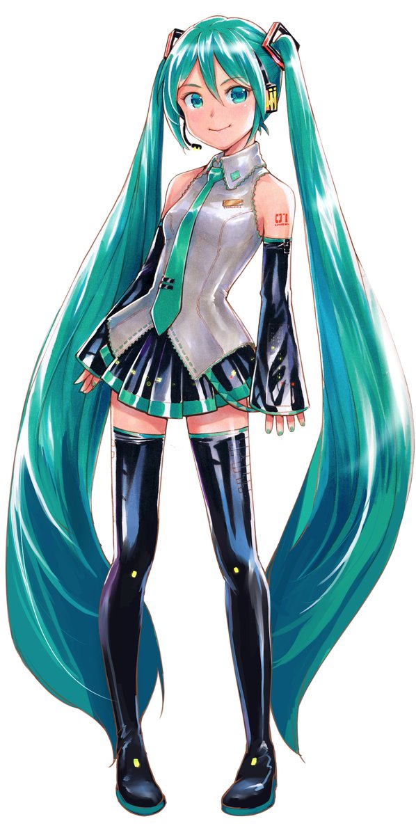 初音ミク 「全身ver. ¶(⁄•˅̮•∖)⁋

#HatsuneMikuDraw 
#ha」|MayoRiyo まよりよのイラスト