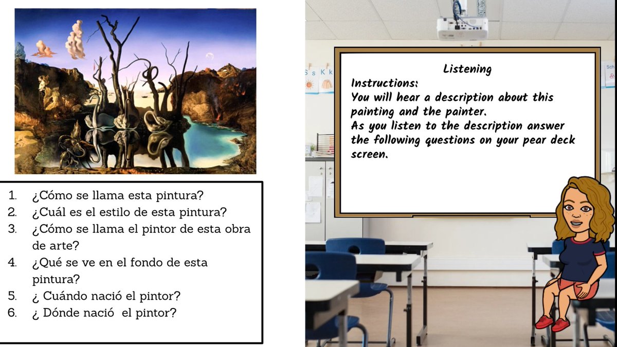 SrtaMercado225's tweet photo. Today was a fun class! We played quizlet and worked on our listening comprehension and writing. 😁#virtualclassroom #teachingfromadistance #interactivelesson @PearDeck @Bitmoji @quizlet https://t.co/6ZNMxqYUmd