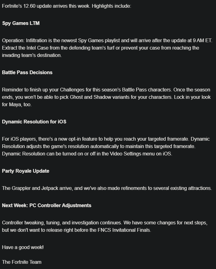 Gunasamss_YT's tweet photo. New v12.60 Update "Patch Notes" !
#Fortnite #FortniteChapter2 #FortniteUpdates #FortnitePatchNotes https://t.co/TocDLltnKp