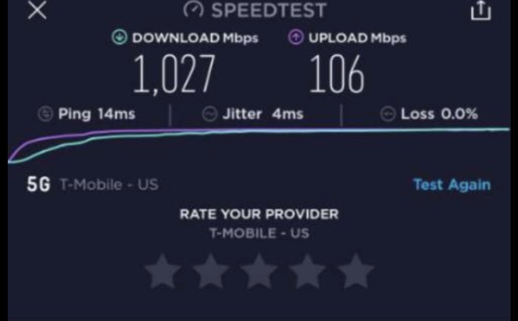 Salim Kouidri (@salimkouidri) on Twitter photo A big milestone was achieved today <a href="/TMobile/">T-Mobile</a> NYC. The team recorded a 1 Gigabit/s speed test on our newly launched 2.5Ghz 5G network in Manhattan <a href="/NevilleRay/">Neville Ray</a> <a href="/MikeSievert/">Mike Sievert</a> #layercake #nationwide5G #wewontstop A big milestone was achieved today <a href="/TMobile/">T-Mobile</a> NYC. The team recorded a 1 Gigabit/s speed test on our newly launched 2.5Ghz 5G network in Manhattan <a href="/NevilleRay/">Neville Ray</a> <a href="/MikeSievert/">Mike Sievert</a> #layercake #nationwide5G #wewontstop