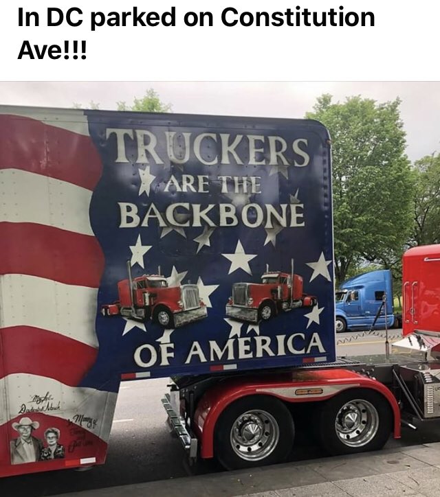 TruckerNation85's tweet photo. TOGETHER WE ACCOMPLISH MORE  #Day19 #Truckers 💪🏻#ConstitutionAve slowly progress is being made. Little steps can turn into big steps. Keep up the effort guys. We will get that seat at a table. #NeverGivingUp 🚛🇺🇸 https://t.co/uzYRXmvvWy