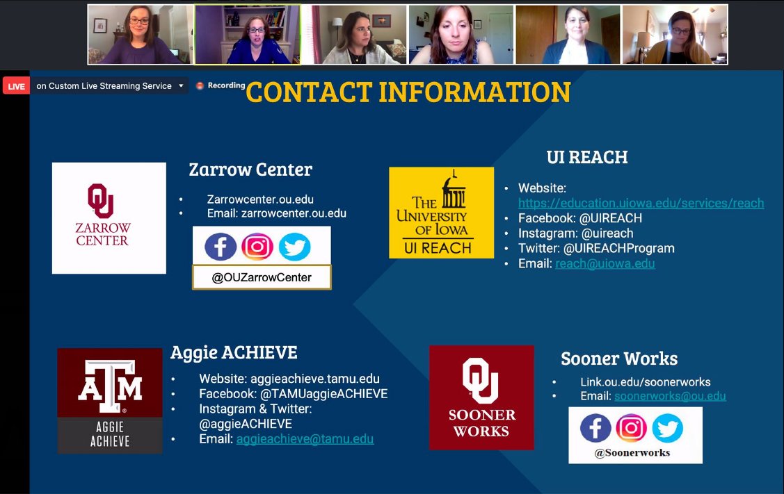Zarrow Institute: Transition & Self-Determination (@zarrowinstitute) on Twitter photo Today was a total success! Thank you <a href="/aggieachieve/">Aggie ACHIEVE</a> , <a href="/UIREACHProgram/">UI REACH Program - Your Future is within REACH</a> , and <a href="/Soonerworks/">Sooner Works</a> . It's always fun to share information with great co-presenters! Today was a total success! Thank you <a href="/aggieachieve/">Aggie ACHIEVE</a> , <a href="/UIREACHProgram/">UI REACH Program - Your Future is within REACH</a> , and <a href="/Soonerworks/">Sooner Works</a> . It's always fun to share information with great co-presenters!
