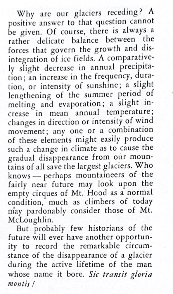 anders_glacier's tweet photo. Written in 1938 in the Mazama climbing journal: "perhaps mountaineers of the fairly near future may look upon the empty cirques of Mt. Hood as a normal condition"
#ClimateChange #ClimateCrisis #GlobalWarming https://t.co/BzFXINNfjd
