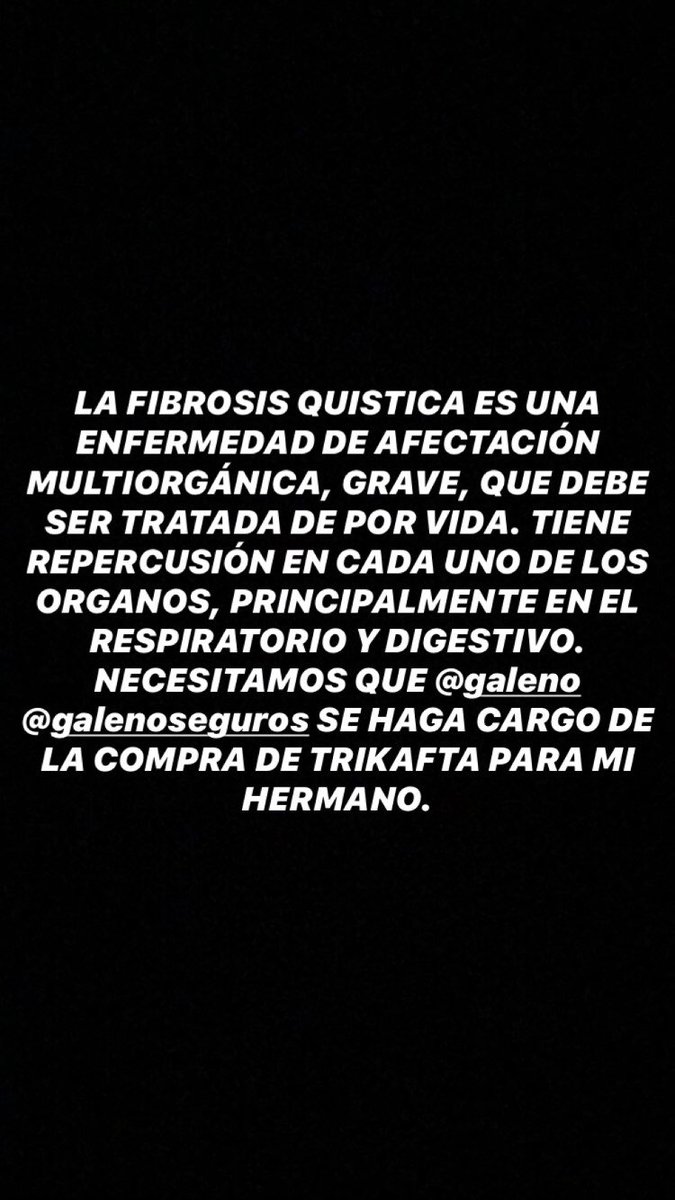 La FIBROSIS QUISTICA es una enfermedad de afectación multiorgánica, grave, que debe ser tratada de por vida. Galeno se niega a pagarle la medicación a mi hermano, por eso necesitamos que DIFUNDAN!!!!!!!!!!!!!!!!  medioextremo.com/2020/05/19/den…