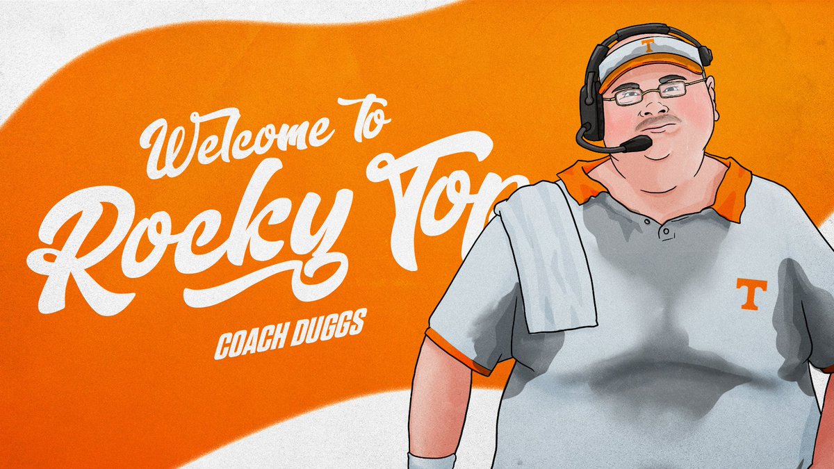 Vol_Football's tweet photo. Air Duggs has arrived 🍔

Welcome to #RockyTop, @CoachDuggs!

#DuggsNation // #PoweredByTheT https://t.co/bhAUKJ5xLu