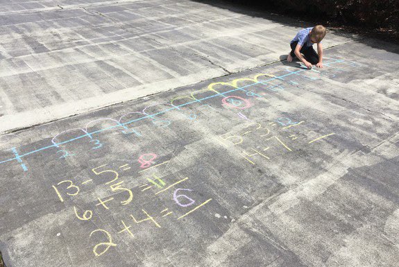 JDFrank81's tweet photo. Another fun outdoor NTI activity to keep students engaged with academic content. Joel practiced using the number line/path strategy. Thanks @kinderbrock for continuing to provide creative challenges for @st_mattelem students. @JenniferFitzwa5 #SME1920 https://t.co/GbPRNFYLpI