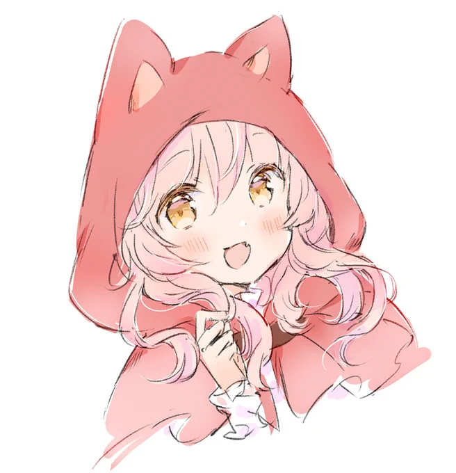 耳付きフードのオオカミちゃん 