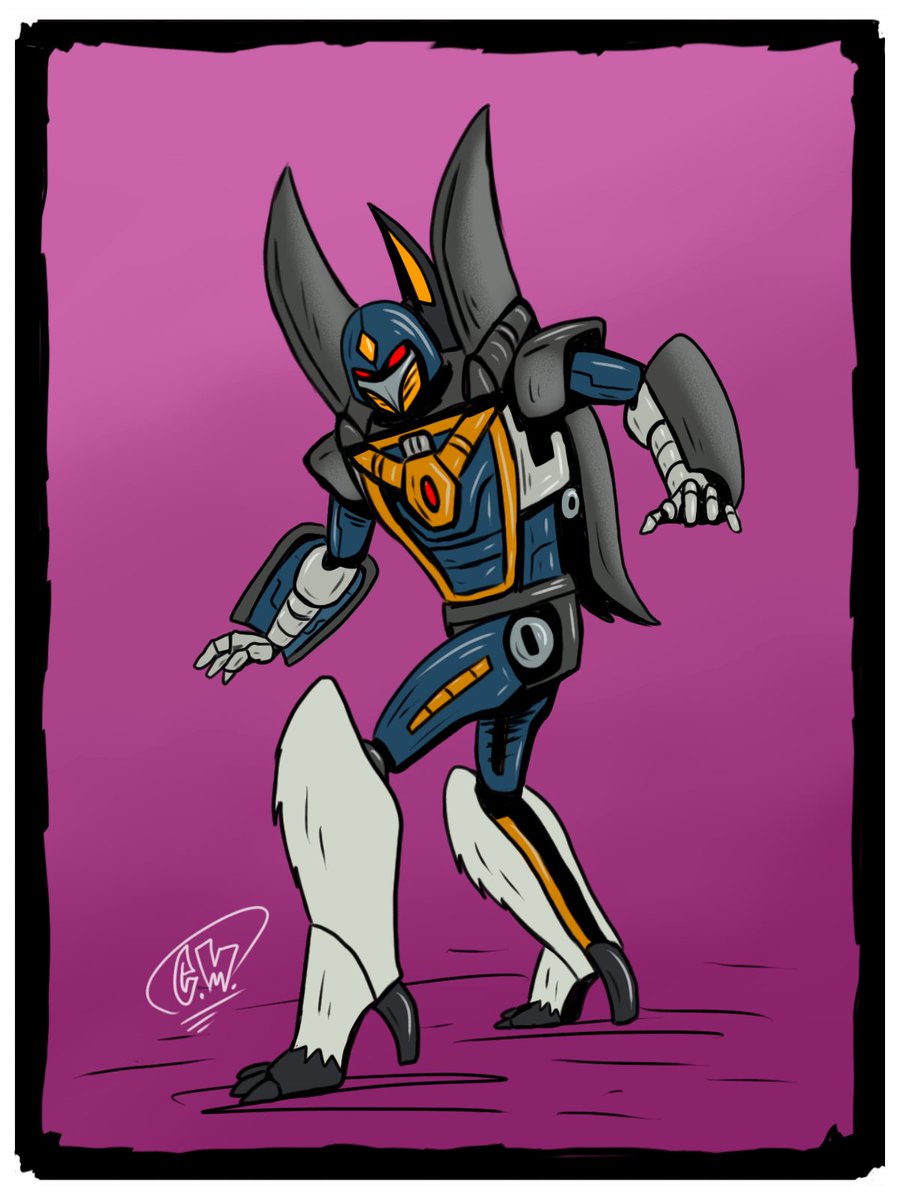  #beastwars drawing day 14! Cody on Instagram said penguin+predacon+stealth. It's way harder to come up with ones who's beast modes have already been used in the actual toy line. I didn't want it to look like break, so instead it kinda looks like Cobra Commander.  #dailydrawing