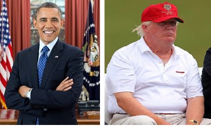 That_bysh's tweet photo. #TrumpIsMorbidlyObese #FatShaming #morbidlyobesetrump #OBESEGATE #GirtherMovement 

#ObamaVTrump

#PresidentObama Looking spiffy with a big grin.

#PresidentPlump Like he's never seen a gym. https://t.co/keBzNgAV3n