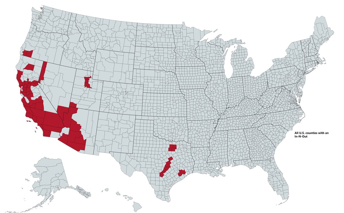 AllisonBaggett1's tweet photo. ⁦@adonnes_23⁩ the map we didn’t know we needed! 

All U.S. counties with In-N-Out Burger as of May 2020 [OC]
 
  https://t.co/KyFoJXaKSP https://t.co/hITveY2z5G