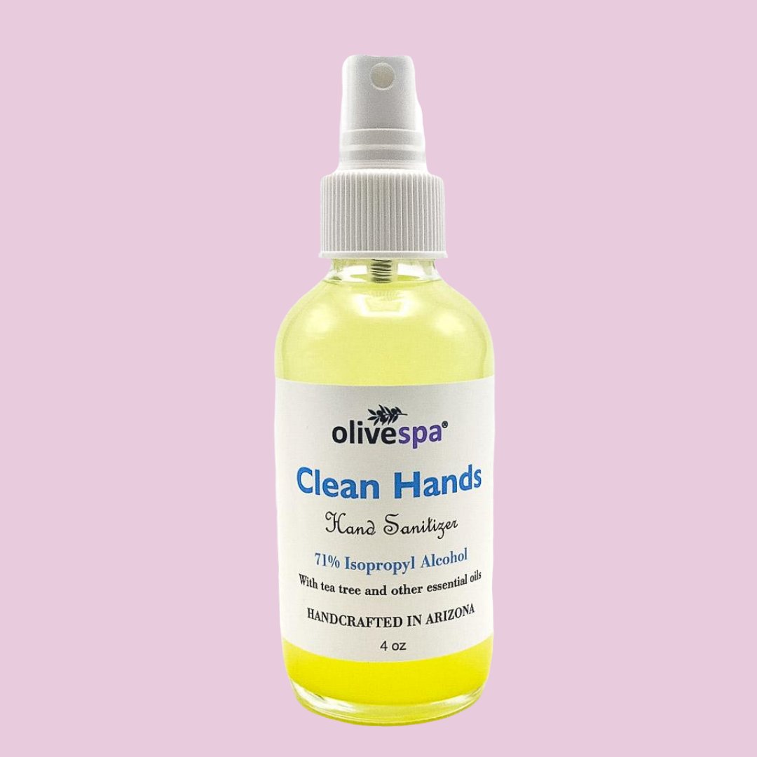 QCOliveMill's tweet photo. Olivespa Clean Hands Hand Sanitizer contains 71% isopropyl alcohol and a blend of essential oils along with a base of Aloe jelly and a touch of extra virgin olive oil. Now available in 4oz size! https://t.co/s3I80a6Bad https://t.co/7cUP4uT0im