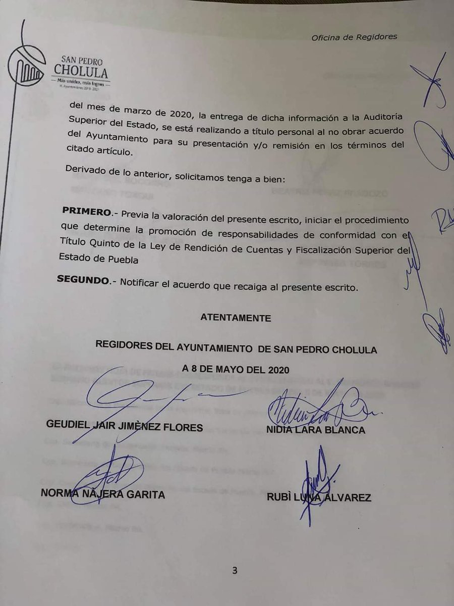 pauloyolatl's tweet photo. 7. El presidente de San Pedro Cholula @LAlbertoArriaga, fue denunciado ante la @AsePuebla por sus propios regidores; lo acusan de no transparentar la aplicación de los recursos públicos.

https://t.co/YsfqAwB3Dn https://t.co/HydBWx7xtW