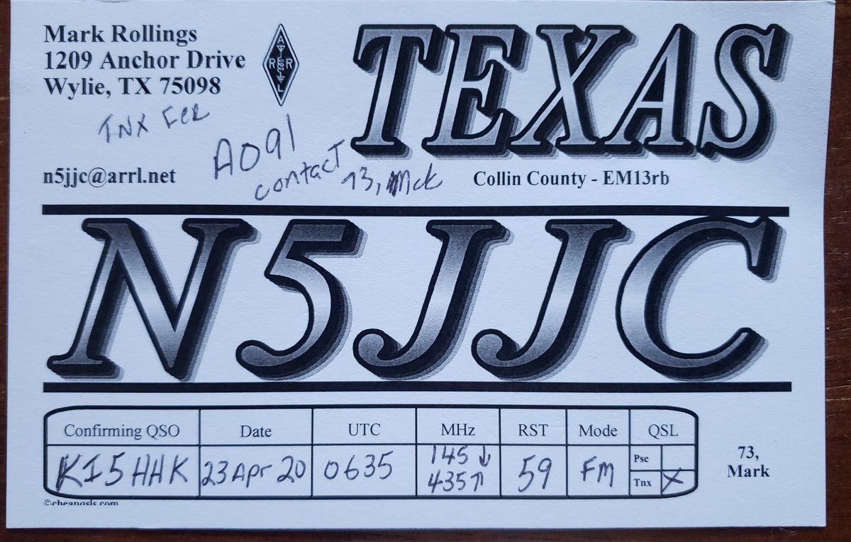 KD3E_'s tweet photo. Mail call today from @n5jjc #k0kn #af5cc. Thanks, fellas. 7οΈβ£3οΈβ£ https://t.co/tl3MhokAL2