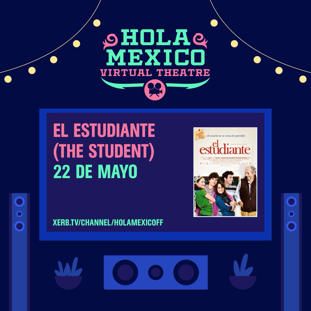 holamexicoff's tweet photo. Dirigida por Roberto Girault en 2009, 'El Estudiante' es un drama que estaremos proyectando este viernes 22 de mayo como parte de nuestro 'Virtual Theatre'. Consigue tu acceso aquí https://t.co/sQHoqVu1iq. #HMFF2020 #HMVT https://t.co/ATeswHGRJX