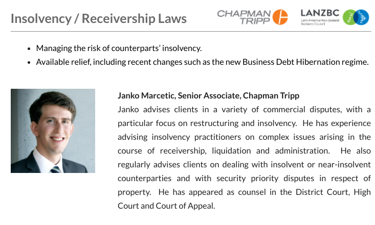 Join us for a free #webinar next Monday and get valuable advice from LANZBC member Chapman Tripp (<a href="/CTInsights/">ctinsights</a>) on managing the risk of counterparts’ insolvency and available support for businesses affected by #COVID19.
More info and registration: links.lanzbc.co.nz/ct-lanzbc-webi… 
#Trade