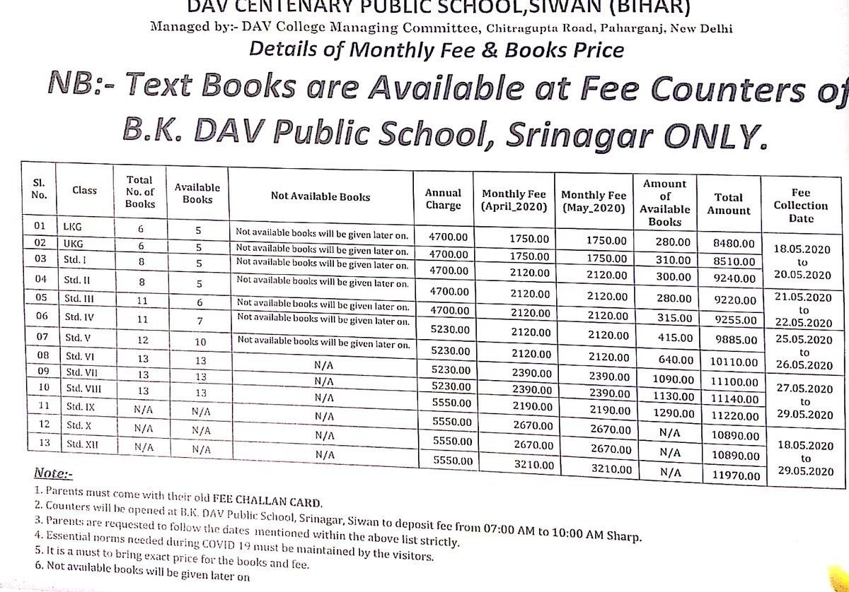 adarshkrSingh13's tweet photo. @narendramodi DAV SIWAN BIHAR. My school is taking READMISSION charge along with pupil fund.charge of months of APRIL and May. This become handsome amount. Please take correct against these school by LAW. @narendramodi @PMOIndia @BJP4India @DrRPNishank #feeburden https://t.co/95Jn3CASCo