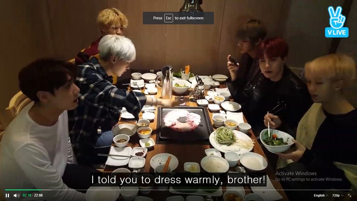when seokjin couldn’t attend a vlive bc he was sick and they reminded him to dress warmly