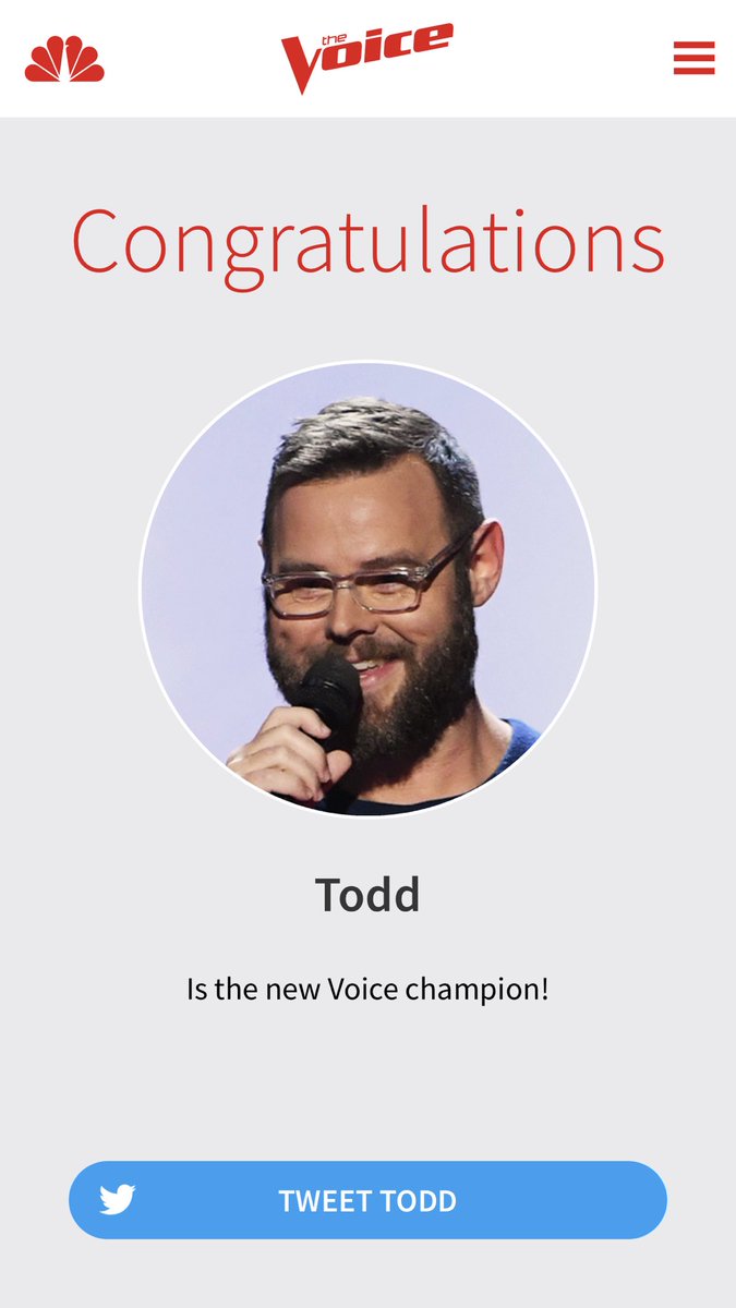 almjenkins's tweet photo. @todd_tilghman congrats!!!!! #holyhop #teamtodd #TeamBlake #TheVoice https://t.co/olpFNMkkGm