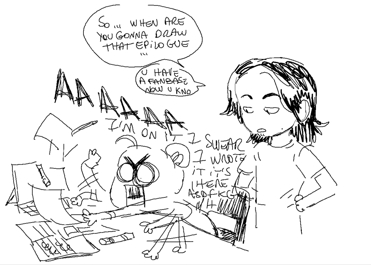 so the behind the scene is that my BF is actually the editor that keeps me in check LOL (he's helped me brainstorm everything and he penned a couple of the dialogue lines in the comic too !!!!! )