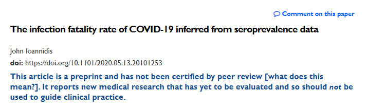 Today, this new preprint from John Ioannidis (of "Most Published Research Findings Are False" fame) went onlineAlready up to Altmetric of 541Let's do a rapid peer-review on twitter 1/n