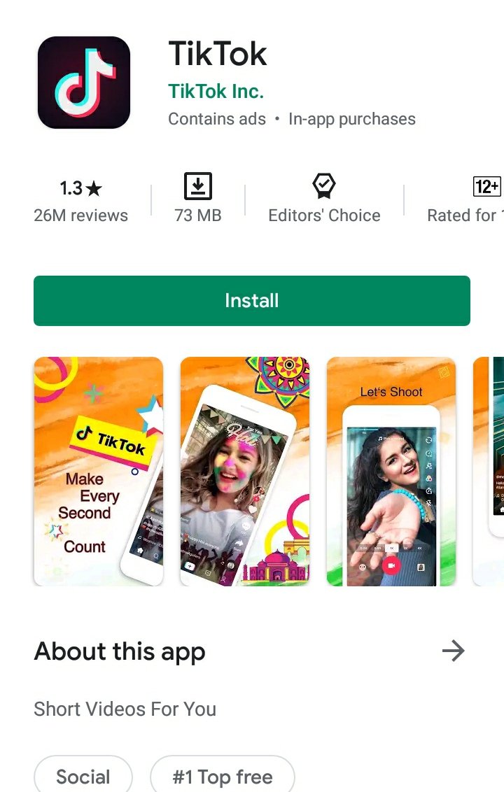SajwanAparna's tweet photo. Presenting the lowest rating app of play store ๐ฅณ
All thanks to @CarryMinati โฅ๏ธ
#tiktokbanindia #bringbackcarrysvideo
#justiceforcarry
#20MILLIONFORCARRYMINATI
#BanTiktok https://t.co/C2fuU6YfLF
