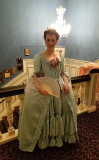 Hoops gave This Look, which is likeX THE silhouette you think of when you think 18th century. They also had slots in them usually and if they were closed on the bottom you could use them as pockets, or access your tied on pocket THROUGH them!!! ( http://ladauphinecostuming.blogspot.com/2018/03/?m=1 )