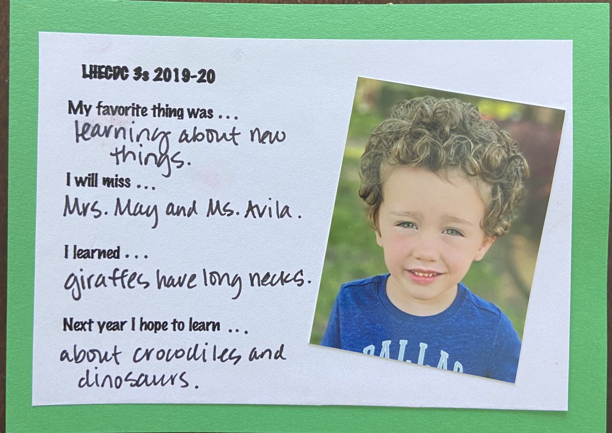 We will be forever grateful to the amazing pre-k team at LHE CDC. They have gone above and beyond to make the “at home learning” experience meaningful and so much fun. Having a daily connection with his teachers has eased his anxiety during this strange time. #risdgreatness