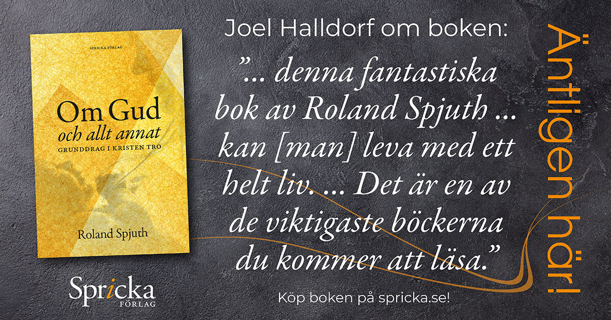 sprickaforlag's tweet photo. Äntligen är Roland Spjuths bok "Om Gud och allt annat" här! Om boken säger @joelsh  bl a: "...denna fantastiska bok ... är en av de viktigaste böckerna som du kommer att läsa.” Boken kan beställas från https://t.co/GMHlklBUV7. https://t.co/fRwdDQyiTR