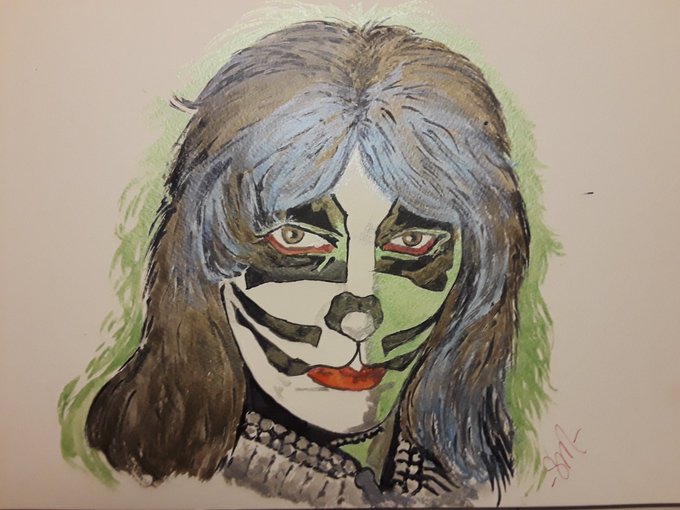 Tonight's painting.  Peter Criss of KISS.🤘 https://t.co/EKZUwft9Ga<a href="/tag/mytwitteranniversary"class="tags"><span>#mytwitteranniversary</span></a>