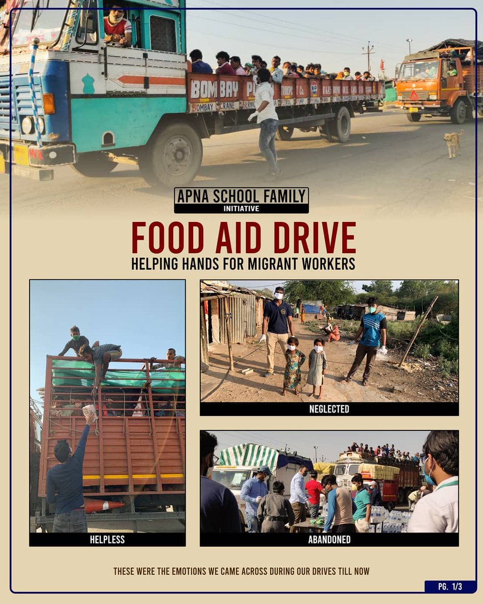 AIIMSBhopal's tweet photo. Volunteers of @APNASchoolAIIMS, by crowd funding and donations, organized "Food Aid Drive" for the stranded labourers. We appreciate their kind gesture 👏. https://t.co/fEFYXsHMJ8