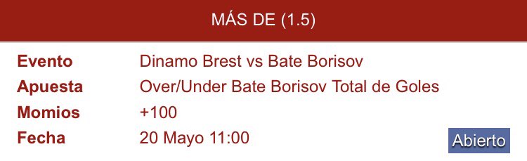 beware_the_bull's tweet photo. π¨#Freepick π¨ #Soccer β½οΈ
π°11:00 hrs #BelarusPL π§πΎ
π¦ Casa: @calientesports
#DinamoBrest π #BateBorisov
ππΏ Bate over 1.5 goles
Bate viene enrachado y goleador, esperemos que continΓΊe en este partido. Veo un 1-3 para Bateπ
#Belarus #Bet #Apuesta #Tipster #StayHome https://t.co/6oo2nJE77c